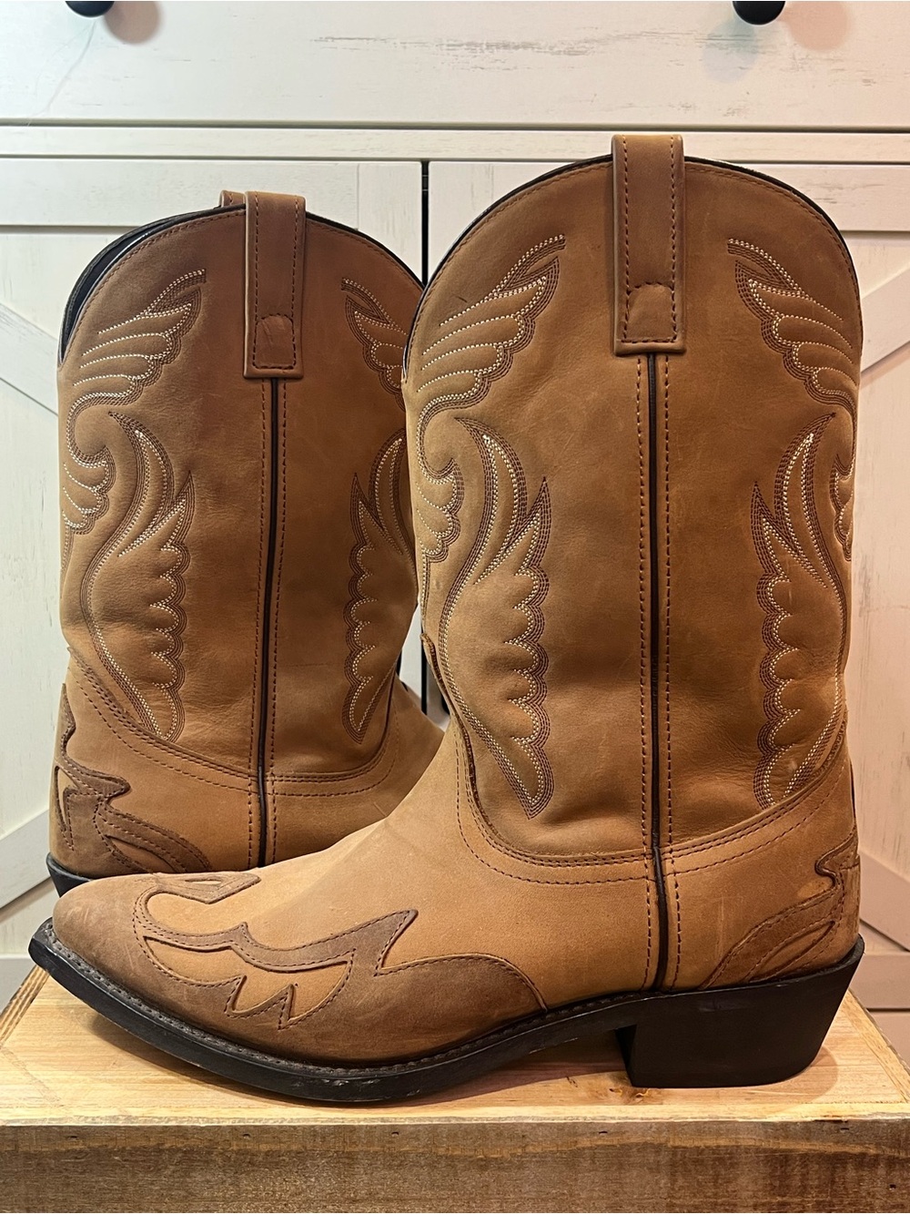 Vintage WRANGLER W.B. Masterson Special Edition Cowboy boots 12D #RB889 LK NU
